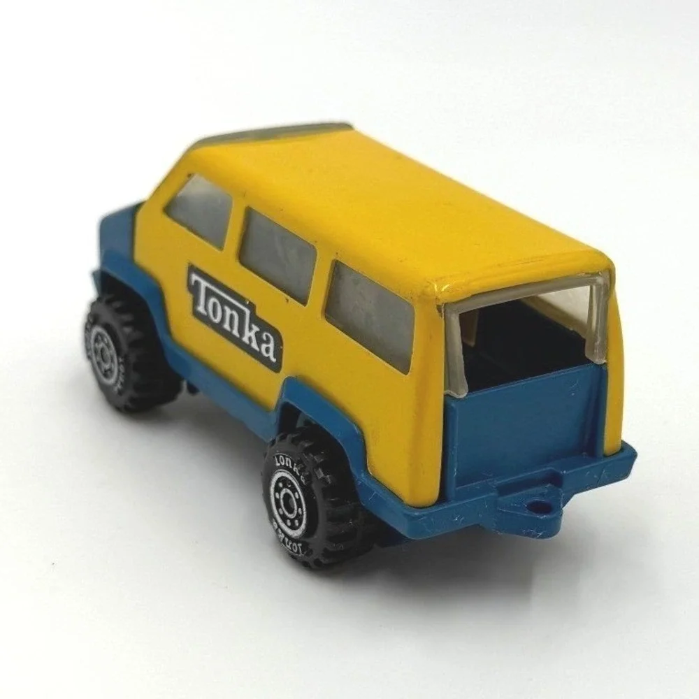 Vintage Tonka Van‎ Yellow Blue Diecast Metal Toy Truck Vehicle Off Road Wheels